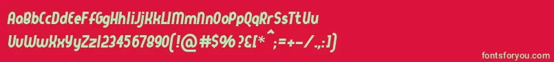 Queerstreet-fontti – vihreät fontit punaisella taustalla