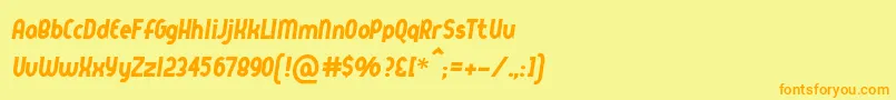 Queerstreet-fontti – oranssit fontit keltaisella taustalla