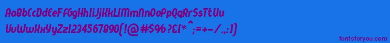 Queerstreet Font – Purple Fonts on Blue Background