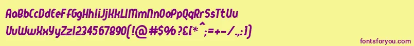 Шрифт Queerstreet – фиолетовые шрифты на жёлтом фоне