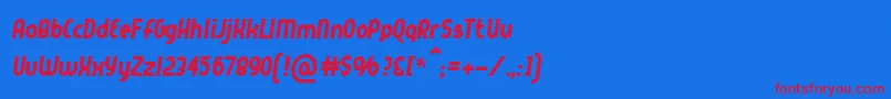 Queerstreet-fontti – punaiset fontit sinisellä taustalla