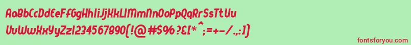 Шрифт Queerstreet – красные шрифты на зелёном фоне