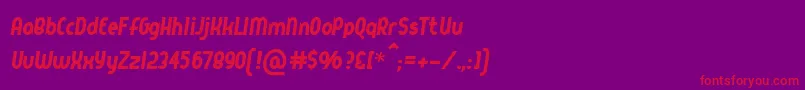 フォントQueerstreet – 紫の背景に赤い文字