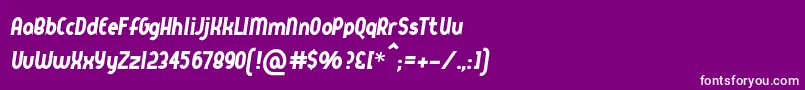 Queerstreet-Schriftart – Weiße Schriften auf violettem Hintergrund