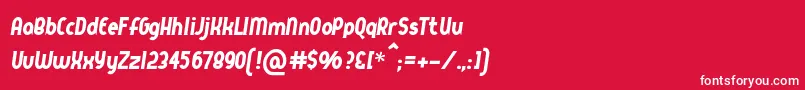 フォントQueerstreet – 赤い背景に白い文字