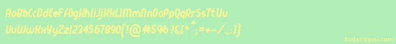 Queerstreet-fontti – keltaiset fontit vihreällä taustalla