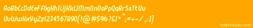 Queerstreet-fontti – keltaiset fontit oranssilla taustalla