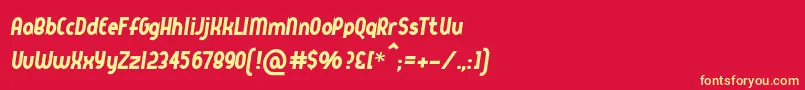 Fonte Queerstreet – fontes amarelas em um fundo vermelho