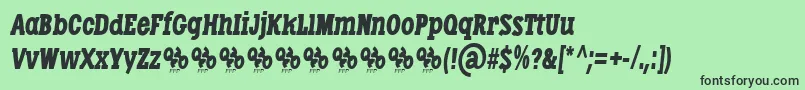 フォントLibertatusDuasItalic – 緑の背景に黒い文字