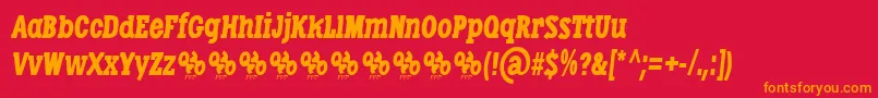 フォントLibertatusDuasItalic – 赤い背景にオレンジの文字