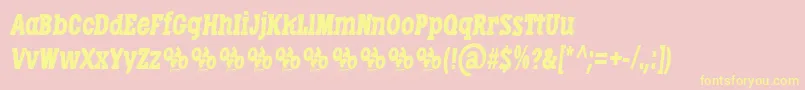 LibertatusDuasItalic-Schriftart – Gelbe Schriften auf rosa Hintergrund