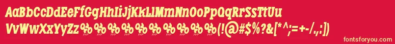 LibertatusDuasItalic Font – Yellow Fonts on Red Background