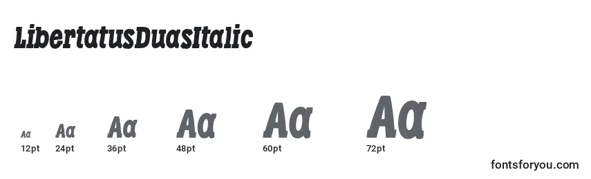 Tamaños de fuente LibertatusDuasItalic