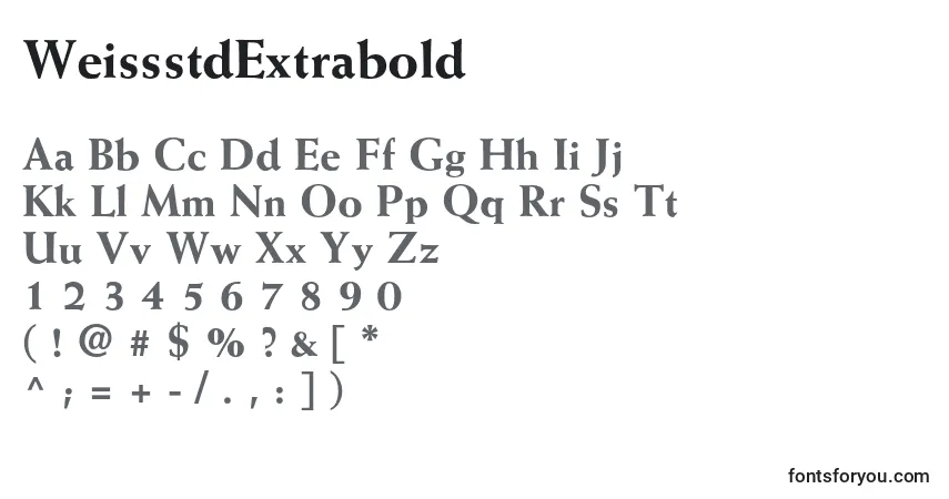 A fonte WeissstdExtrabold – alfabeto, números, caracteres especiais