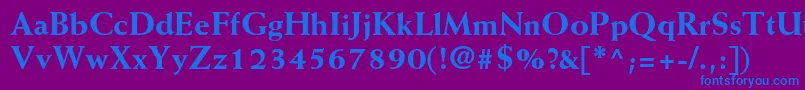 フォントWeissstdExtrabold – 紫色の背景に青い文字