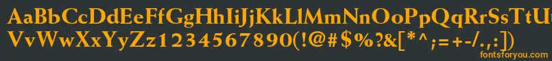 フォントWeissstdExtrabold – 黒い背景にオレンジの文字