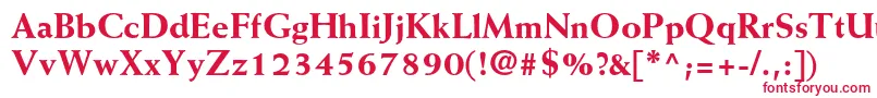 フォントWeissstdExtrabold – 白い背景に赤い文字