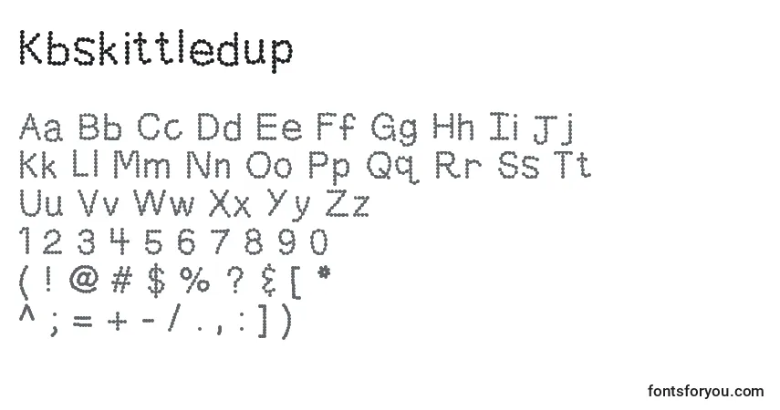 A fonte Kbskittledup – alfabeto, números, caracteres especiais