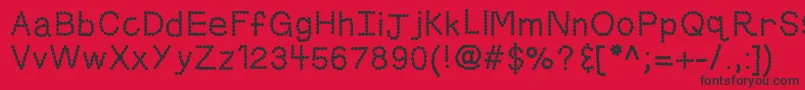 Kbskittledup-fontti – mustat fontit punaisella taustalla