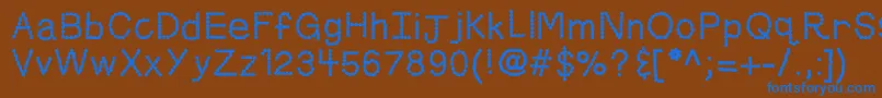 フォントKbskittledup – 茶色の背景に青い文字