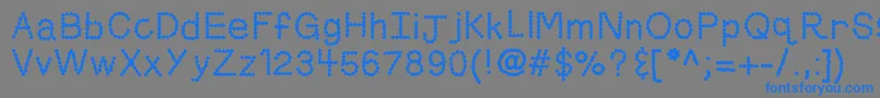 フォントKbskittledup – 灰色の背景に青い文字