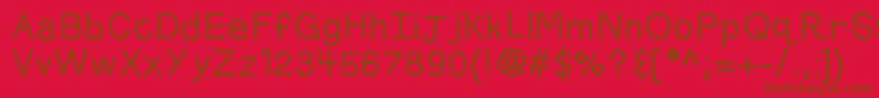 フォントKbskittledup – 赤い背景に茶色の文字
