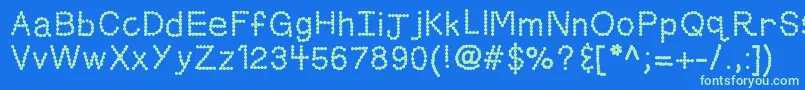 Kbskittledup Font – Green Fonts on Blue Background