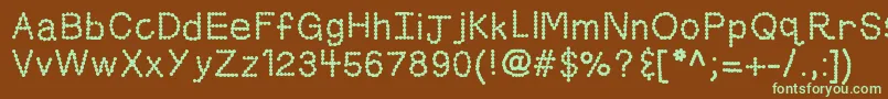 Kbskittledup Font – Green Fonts on Brown Background