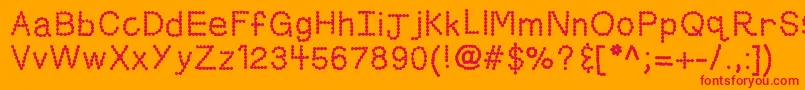 Kbskittledup-fontti – punaiset fontit oranssilla taustalla
