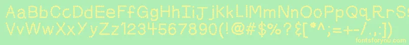 Kbskittledup Font – Yellow Fonts on Green Background