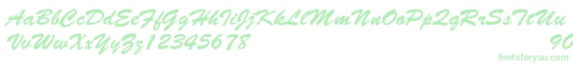 BrushscriptNormalItalic-Schriftart – Grüne Schriften
