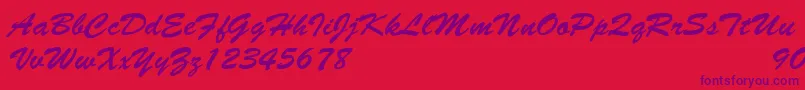 Шрифт BrushscriptNormalItalic – фиолетовые шрифты на красном фоне