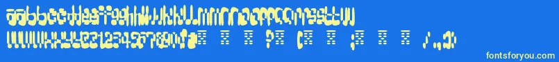 BigLoadaSplatter Font – Yellow Fonts on Blue Background