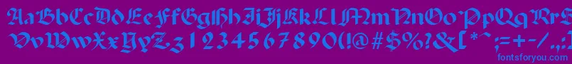 PenchantRegular Font – Blue Fonts on Purple Background