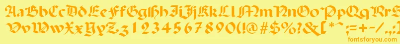 PenchantRegular Font – Orange Fonts on Yellow Background
