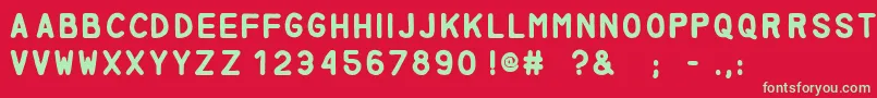 フォントMiglia – 赤い背景に緑の文字