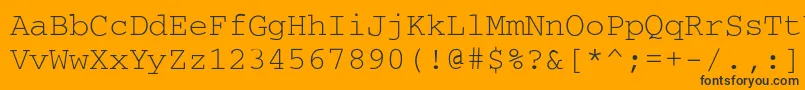 Courier Font – Black Fonts on Orange Background