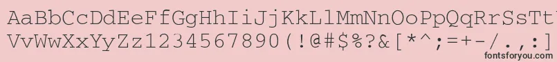 フォントCourier – ピンクの背景に黒い文字