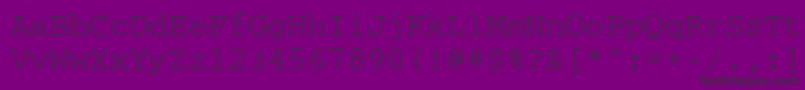Courier-fontti – mustat fontit violetilla taustalla