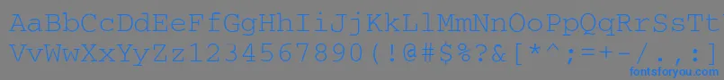 フォントCourier – 灰色の背景に青い文字