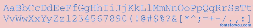 Courier Font – Blue Fonts on Pink Background