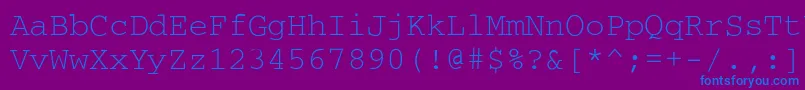 フォントCourier – 紫色の背景に青い文字