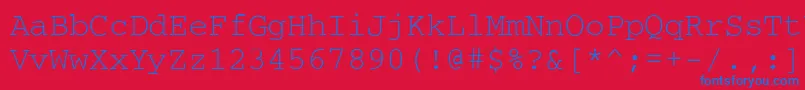 Courier Font – Blue Fonts on Red Background