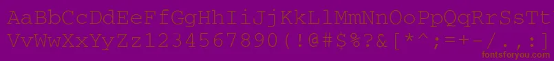 Courier-fontti – ruskeat fontit violetilla taustalla