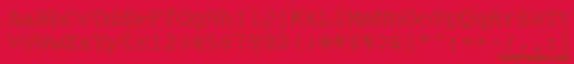 フォントCourier – 赤い背景に茶色の文字