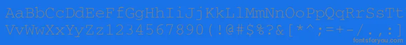 フォントCourier – 青い背景に灰色の文字