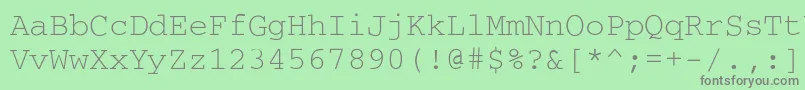 フォントCourier – 緑の背景に灰色の文字