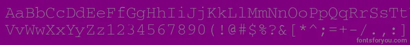 フォントCourier – 紫の背景に灰色の文字