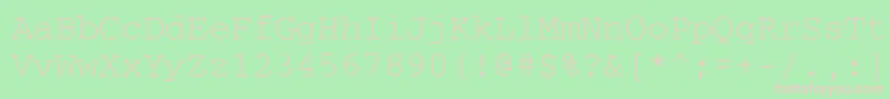 フォントCourier – 緑の背景にピンクのフォント