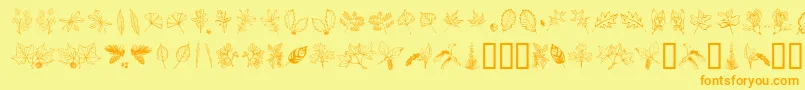 Police Arborisfolium – polices orange sur fond jaune